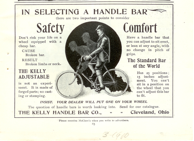 Kelly Handle Bar Company, McClure's Magazine Advertisement, March 1900, p. 65.